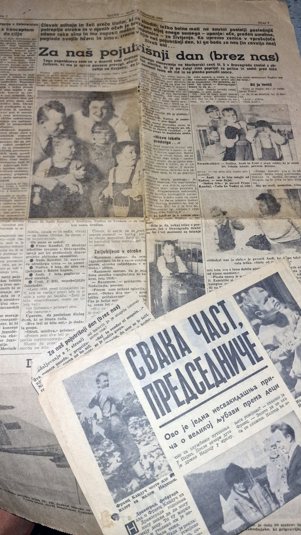 O zgodbi njene družine in posvojitvi so konec šestdesetih pisali tudi 
časopisi po celi Jugoslaviji.