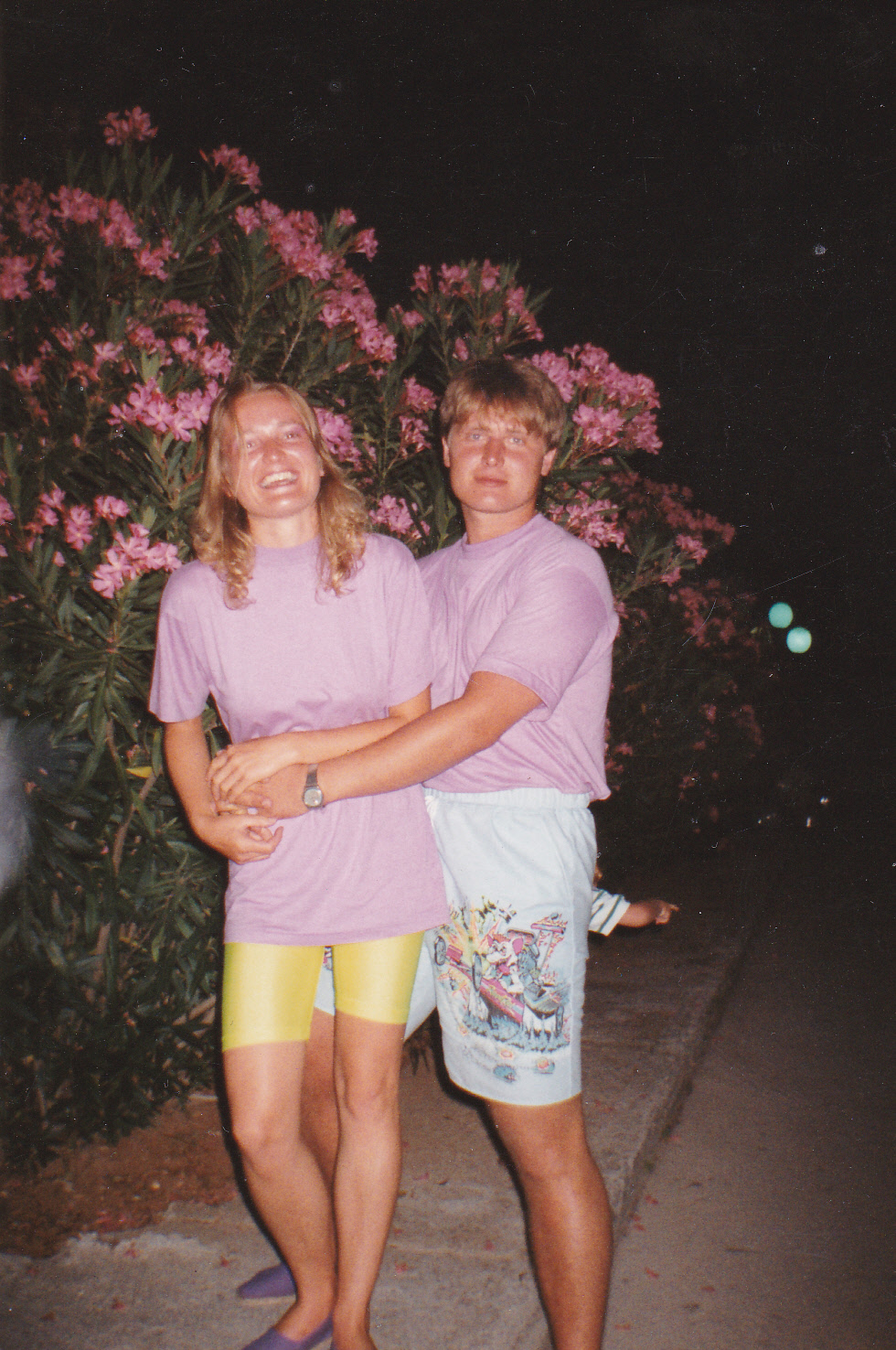 Z bodočim možem na dopustu na morju.